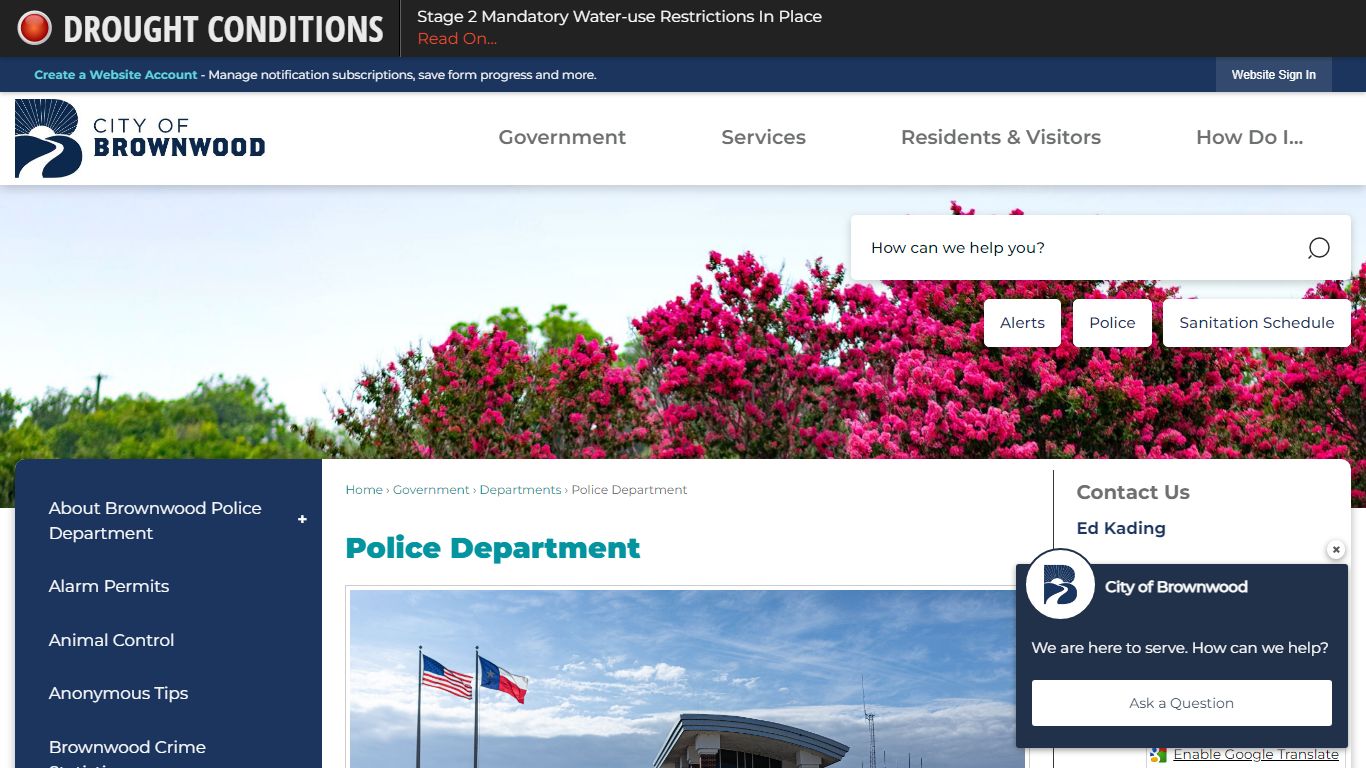 Police Department | Brownwood, TX - Official Website