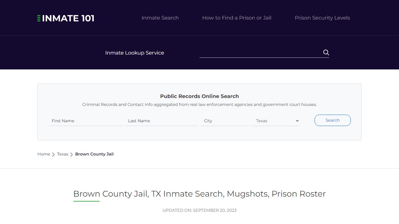 Brown County Jail, TX Inmate Search, Mugshots, Prison Roster